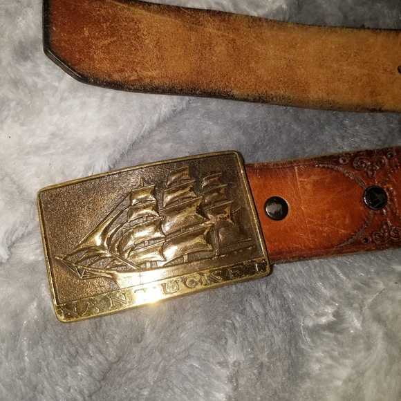 Vintage Craftmasters Nantucket Brass Buckled Belt - Picture 4 of 5